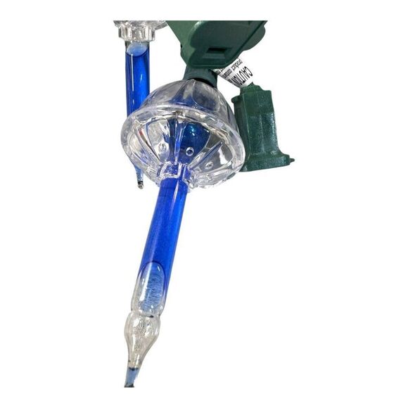 Lot 2 Vintage C7 Cobalt Blue Glass Green Bubble Christmas Lights String Working - Picture 4 of 4